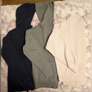 Women's Hoodie Bundle Lot of 3 Sweatshirts (Green, Navy, Cream) Calvin Klein,Etc